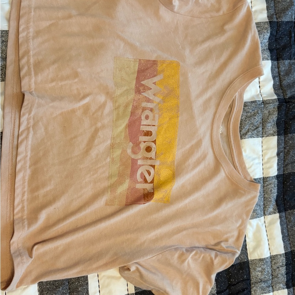 Wrangler Beige and Yellow Logo Tee